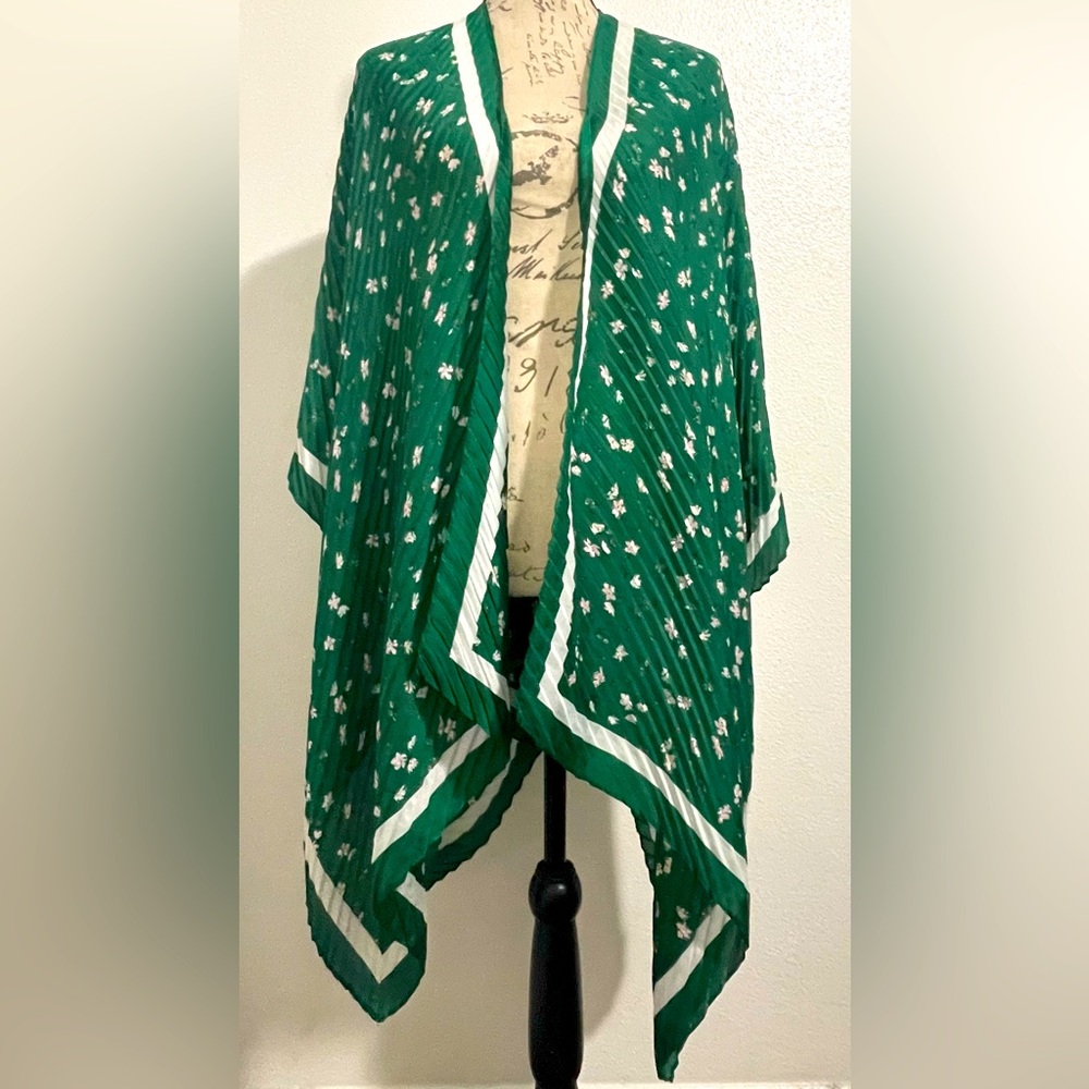Green Floral Kimono Cardigan